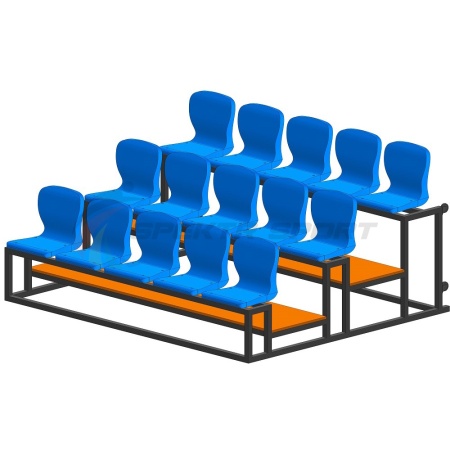 Купить Трибуна мобильная 3 ряда сиденья пластиковые на 15 мест в Верхнийуфалее 